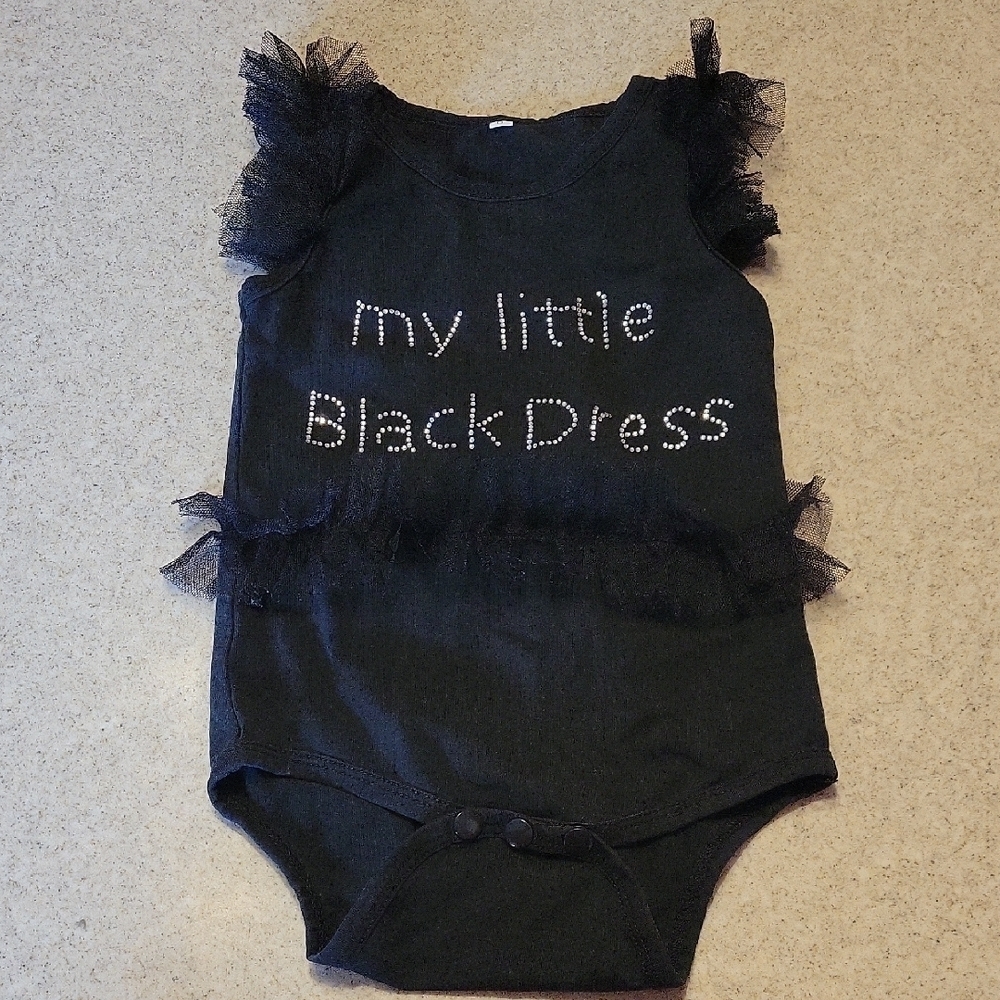 My Little Black Dress Baby Onesie with Tulle Size 9-12 Months